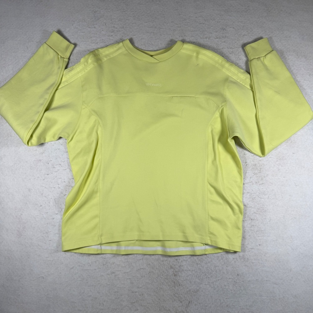 Adidas‎ x Ivy Park Mens Medium Crewneck Sweatshirt Yellow Long Sleeve Pullover